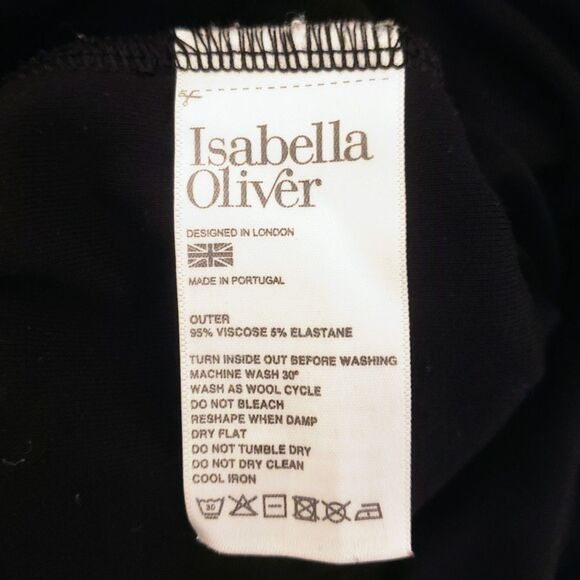 Isabella Oliver Women Cross Front V Dress Black Size 1 - Picture 7 of 7